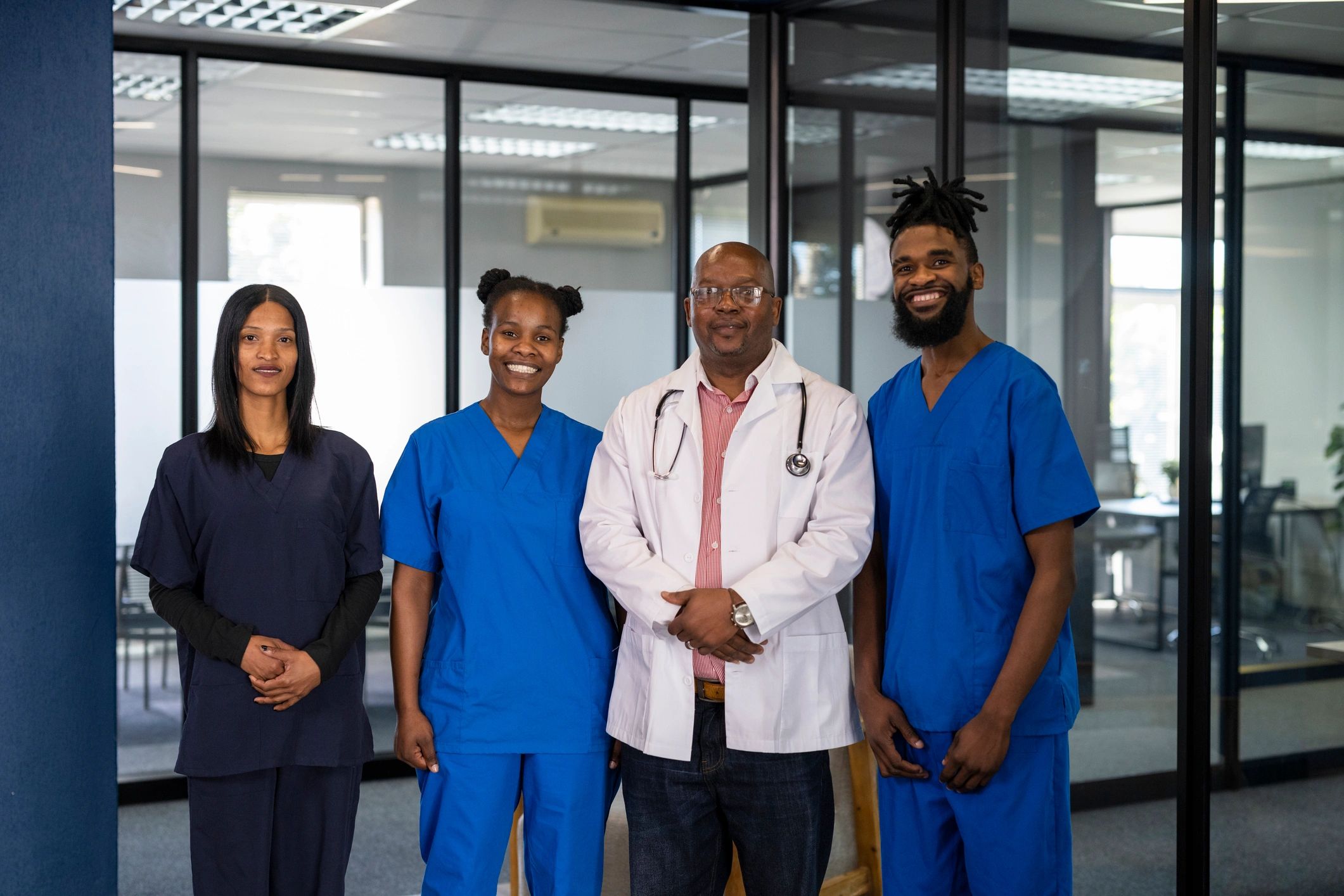 Confident medical team representing trusted professional partnerships