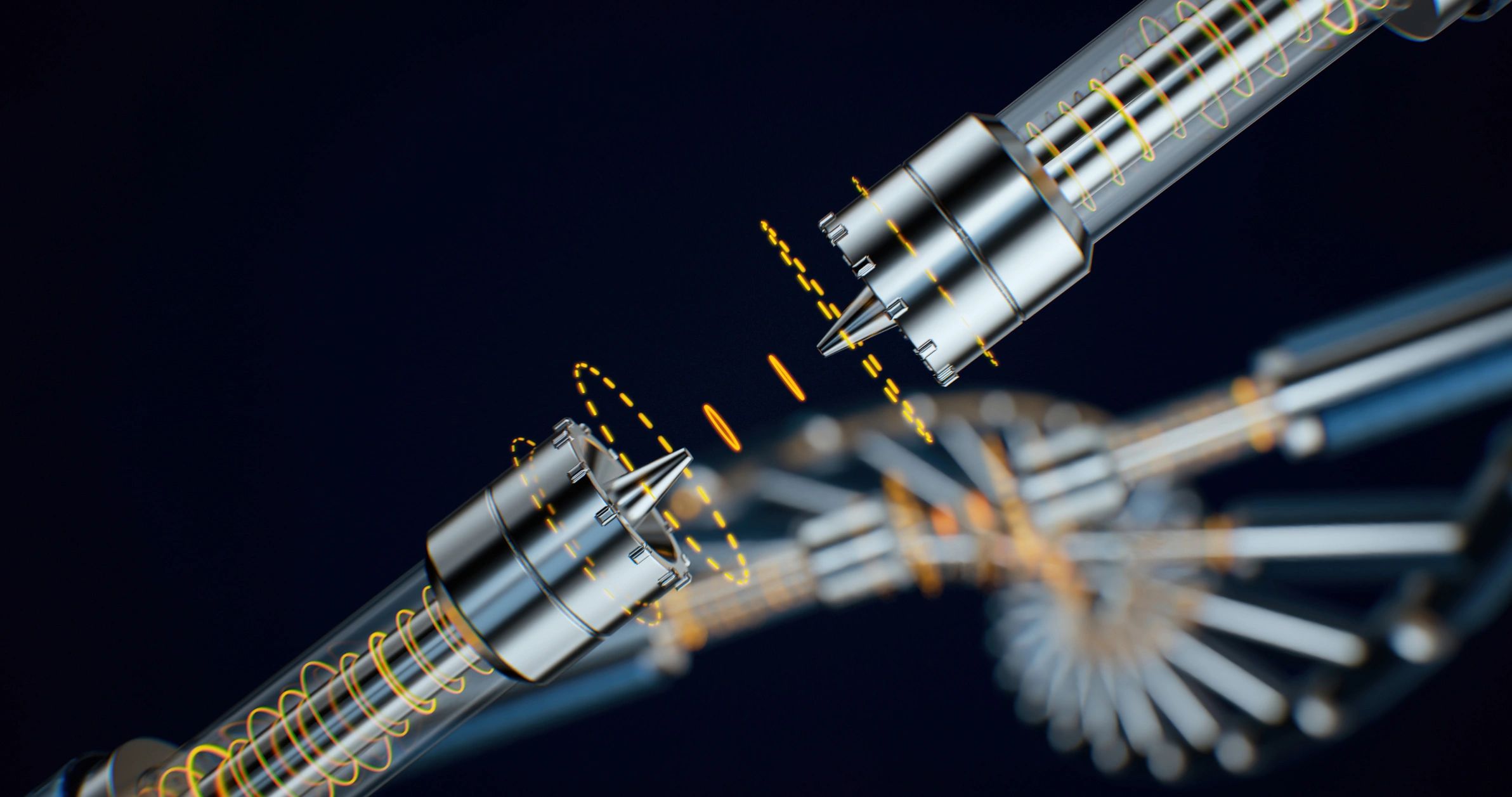 High-tech medical technology visual on dark background
