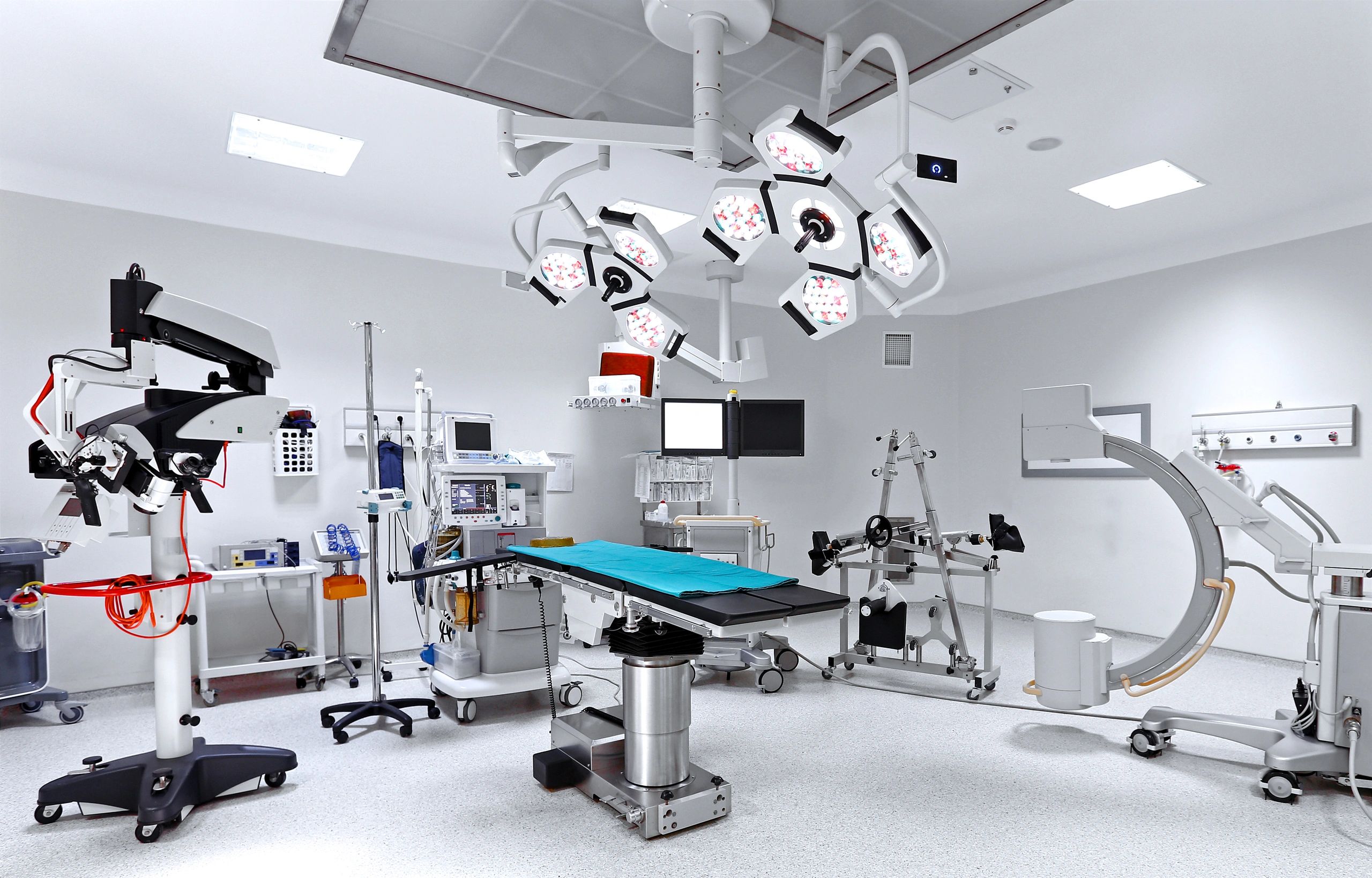 Modern surgical operating room with equipment