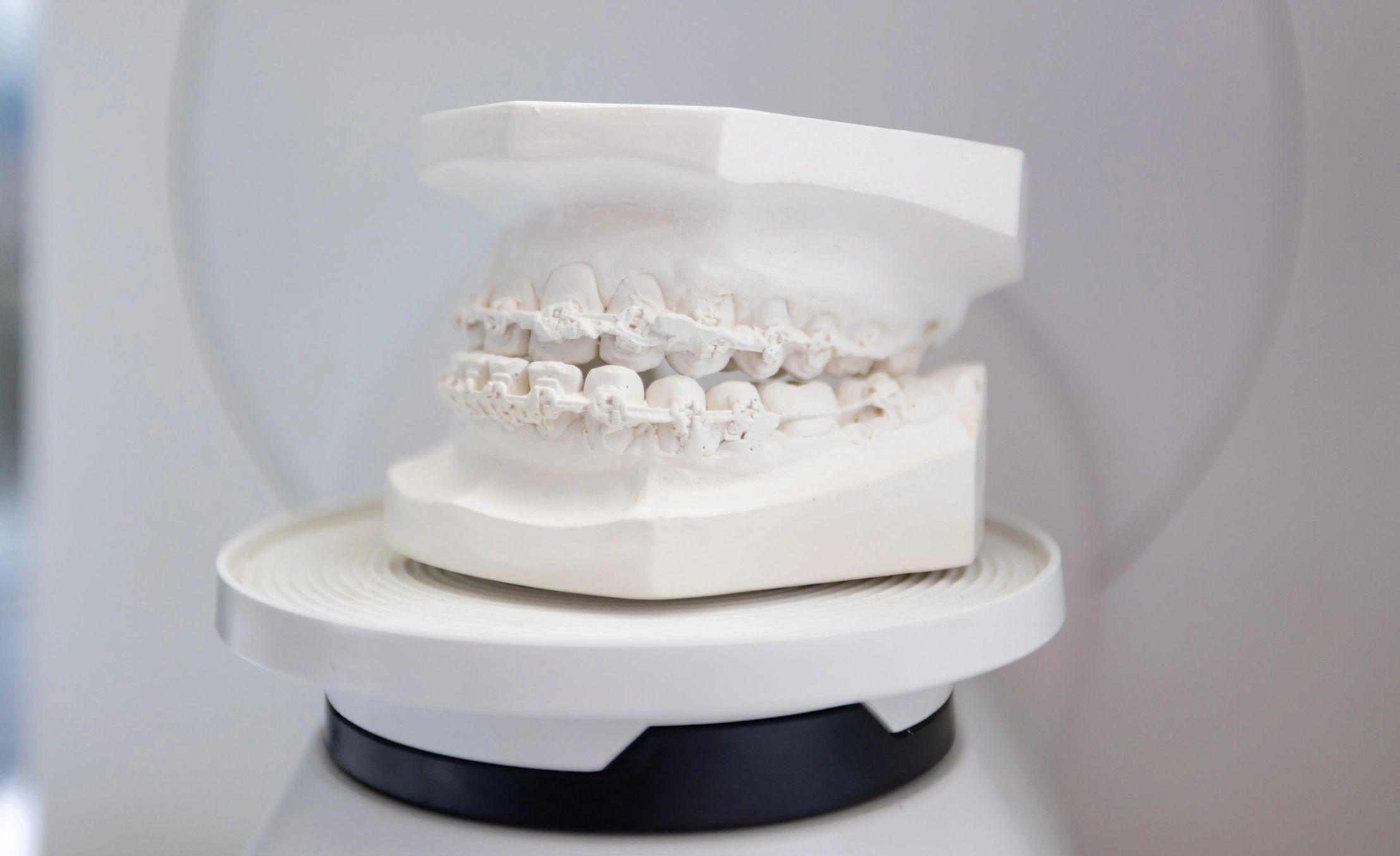 Close-up medical model representing precision device technology