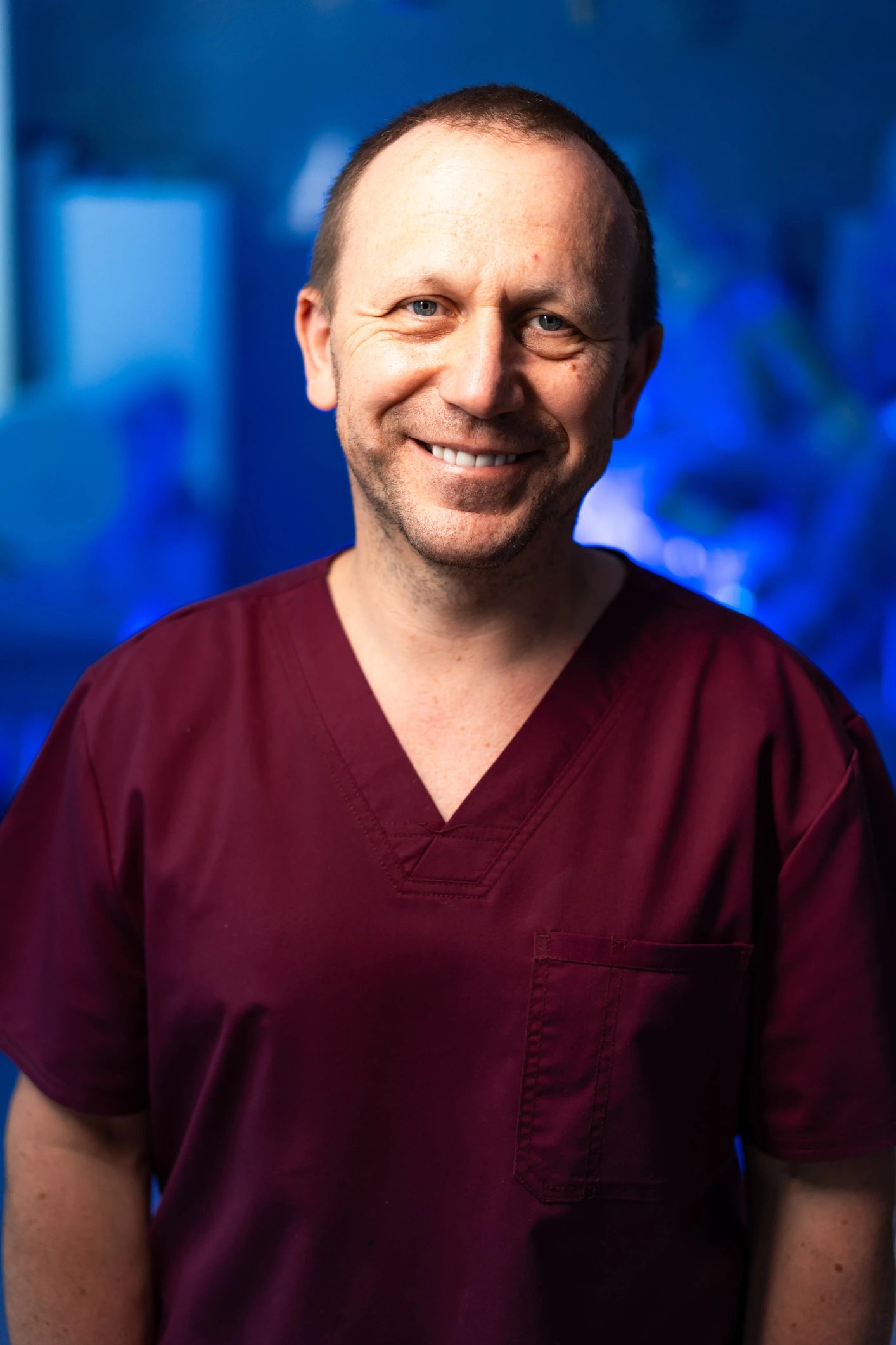 Portrait of guest instructor in medical scrubs